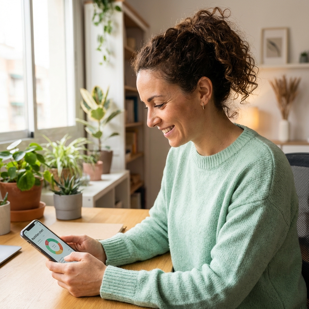 Empleada con app FloWork